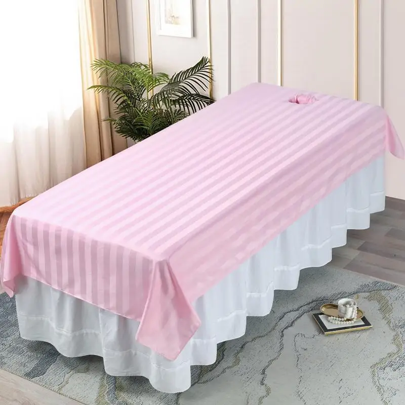 Wholesale Polyester Stripe SPA Sheet Massage Table Sheet