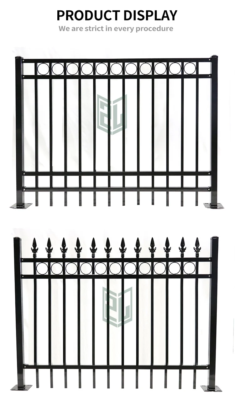 fancy aluminum fence Easily assembled custom 6 ft 3 rail flat top aluminum fence panels