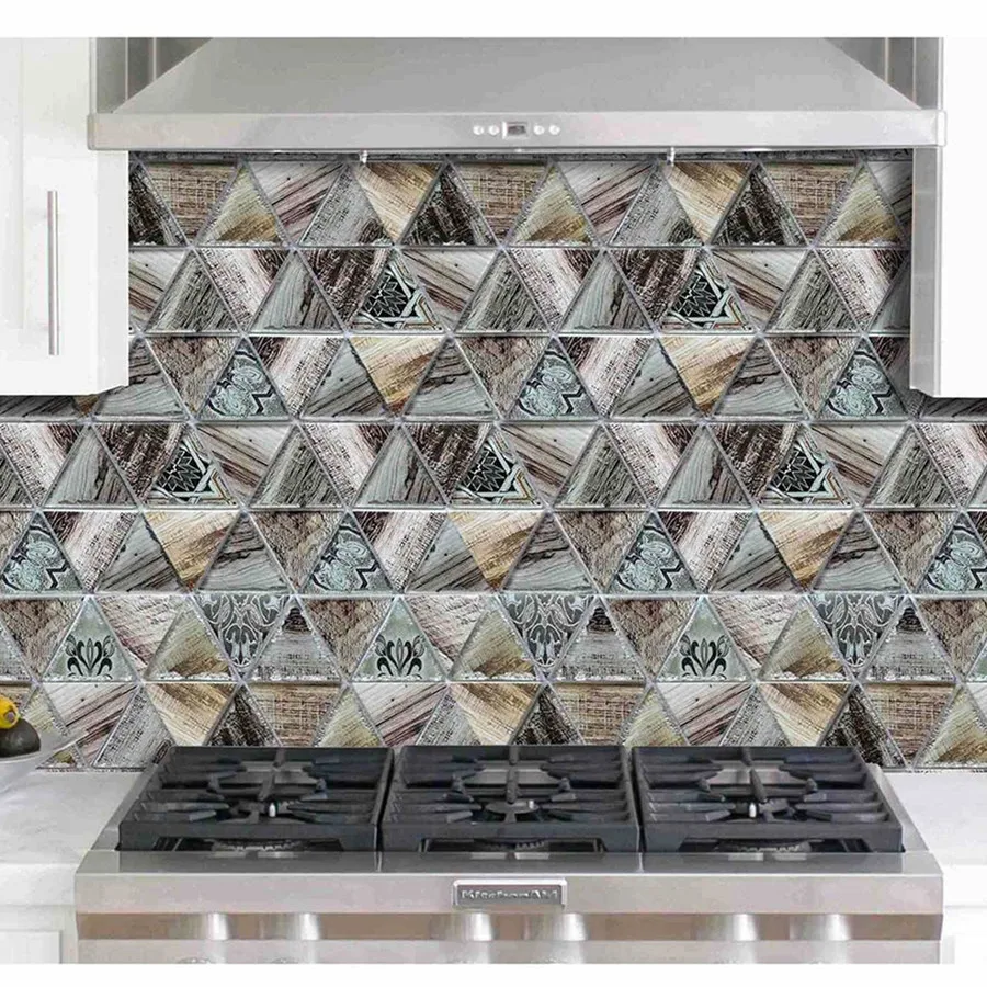 Умные кухонные стеклянной мозаики Дизайны кухни backsplash Стекло каменной