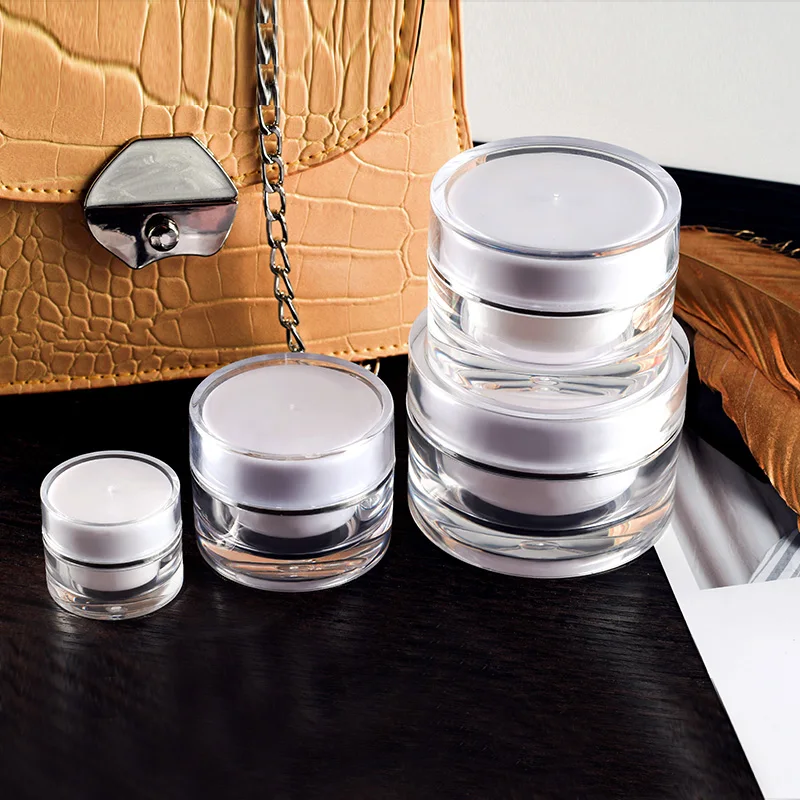 Stock Empty custom logo 5g 10g 15g 30g 50g new style face cream acrylic lotion cosmetic jar with skin Care Cream