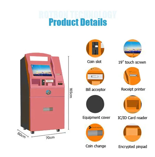 High Safety Self service Windows 10 free standing Indoor Query kiosk with Mental Keyboard