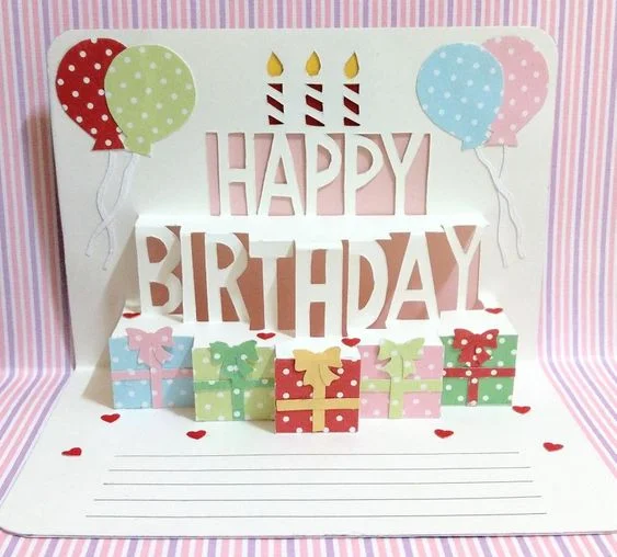 Открытка на заказ на день рождения для девочек, детей, жены, мужа, 3D, день рождения, торт, всплывающие открытки, открытки, подарки с конвертом