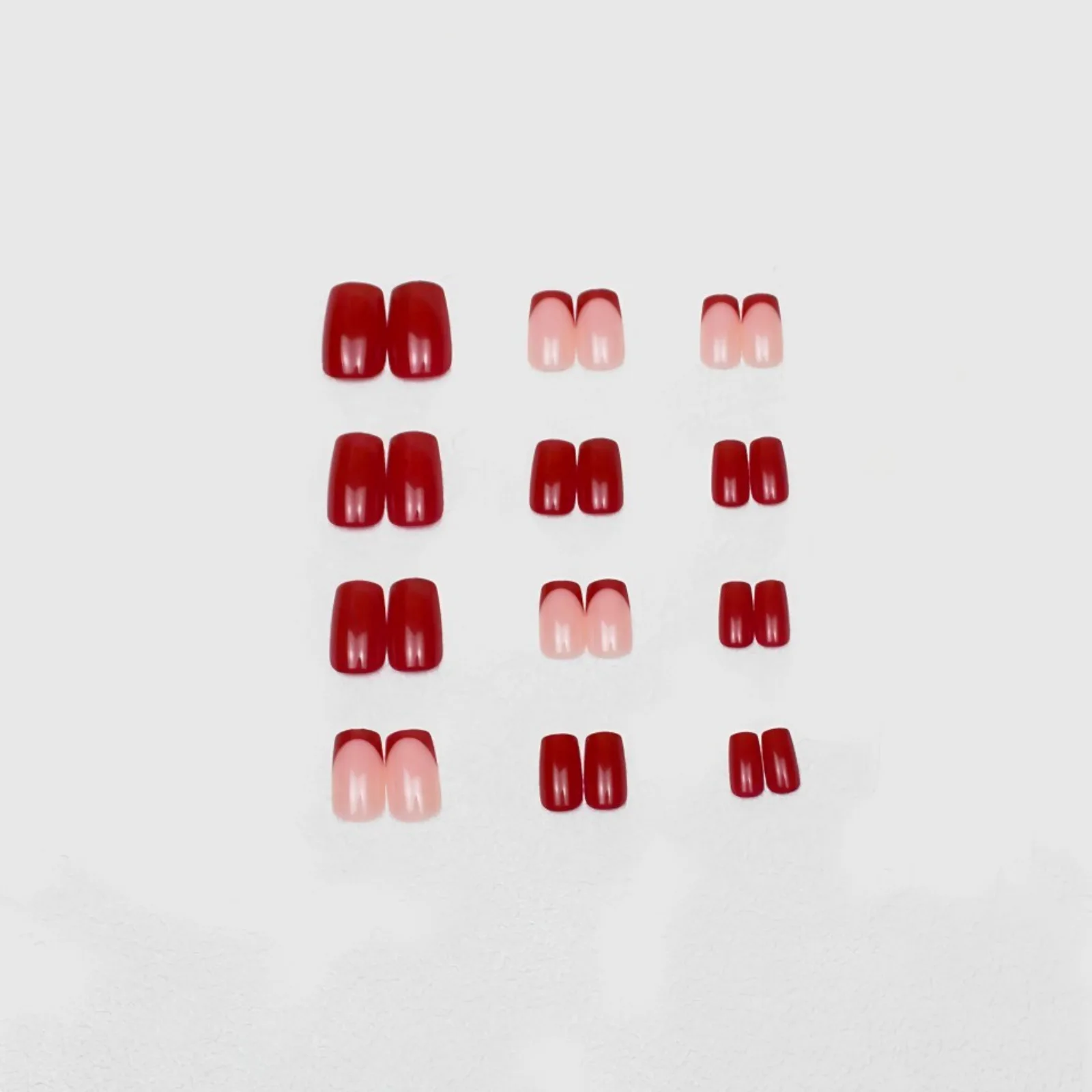 Autumn and Winter Art Wearing Nails Red Rectangular Nails 24 Panel Nails