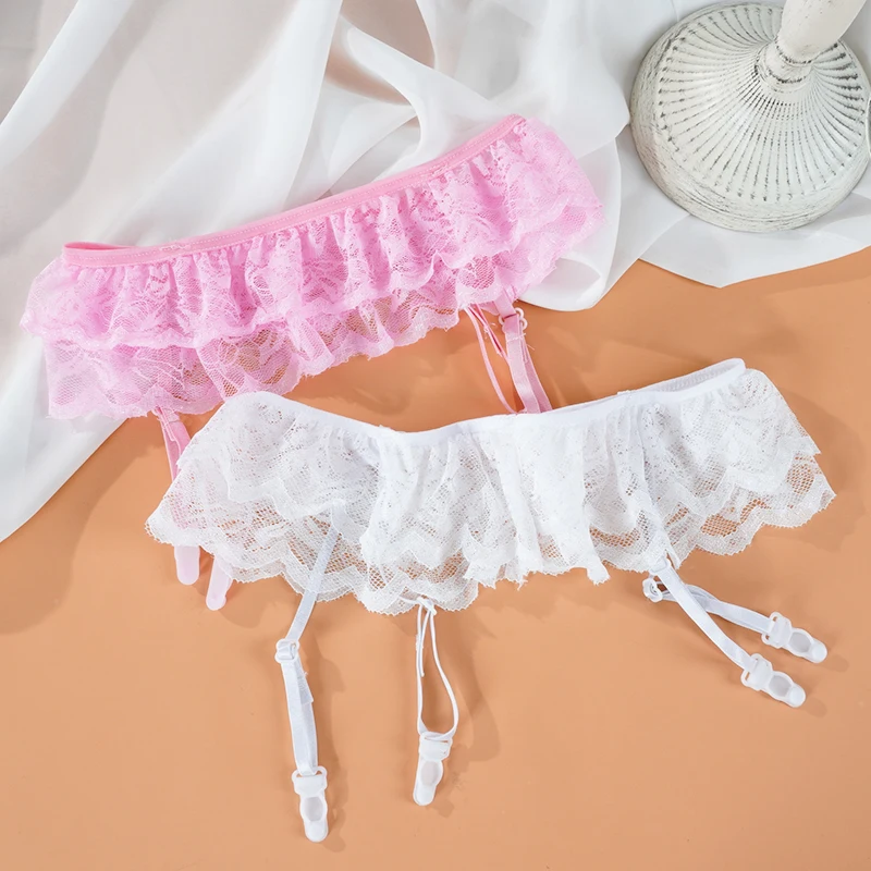 ECMLN Sexy lingerie high elastic lace suspenders buckle pants stockings underwear garter belt