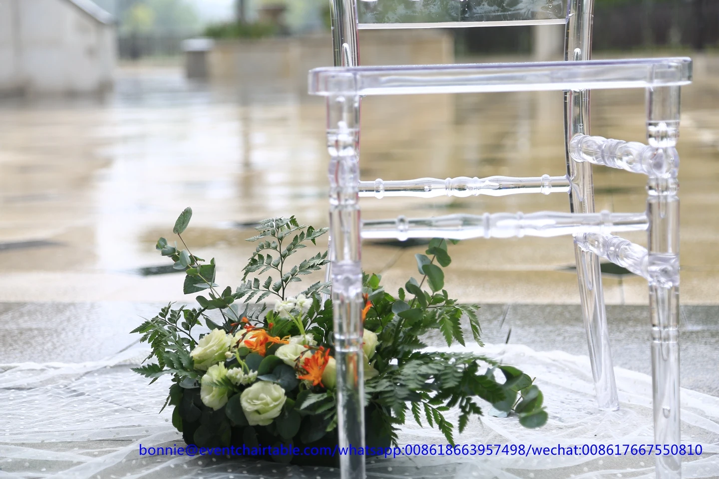 China Factory Event Clear Plastic Napoleon Chairs and Round Table for Wedding Banquet