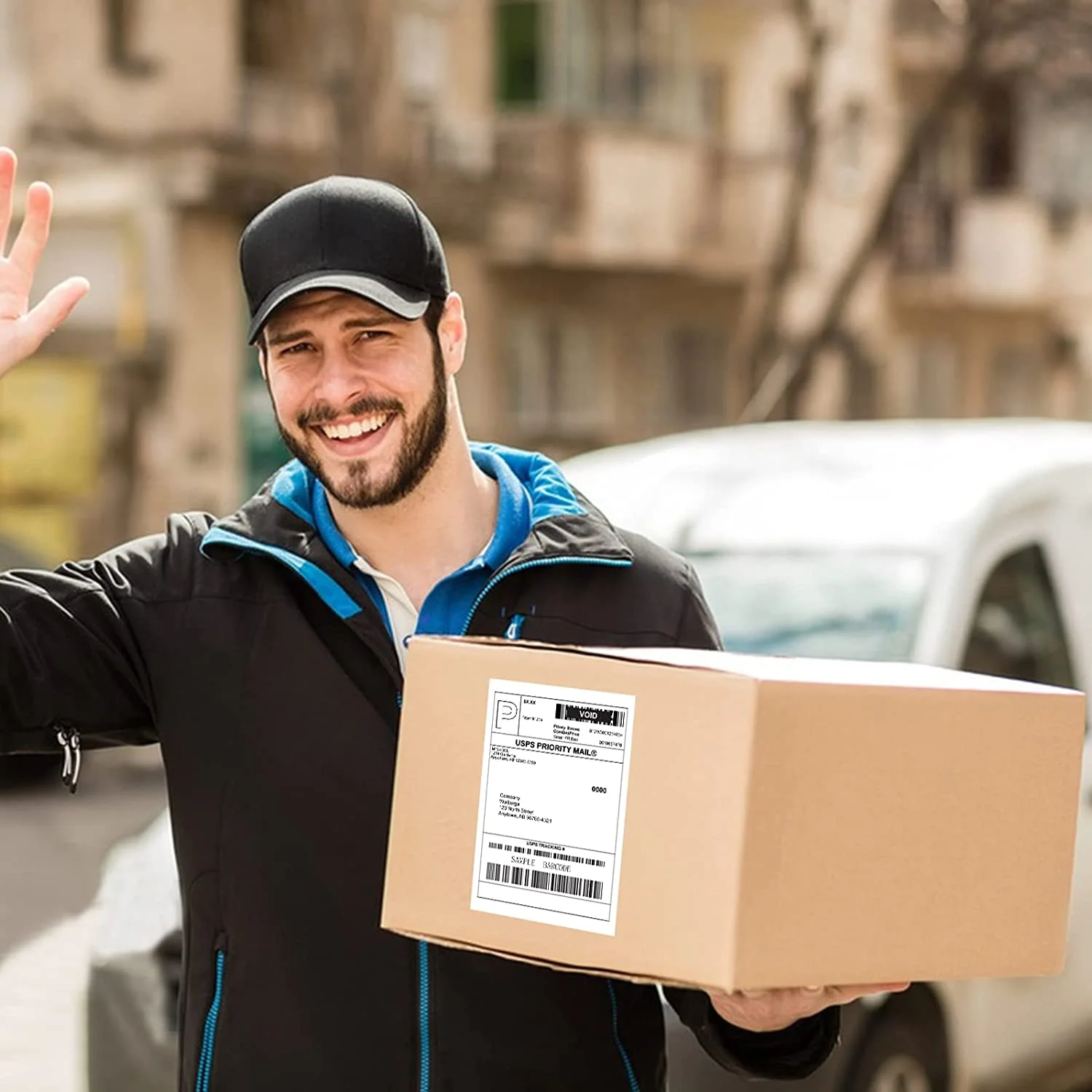 Free Sample Wholesale A6 100x150 Thermal Sticker Paper Adhesive Label for Thermal Printer Waybill