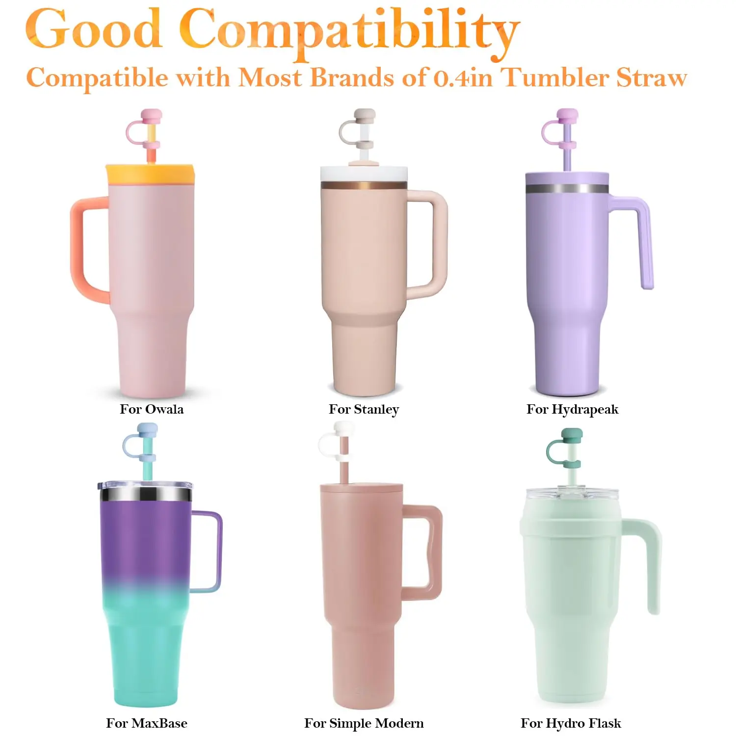 Custom Round Spill Proof Set Tumblers Accessories Stopper Topper Plug Lid Drinking Dust Cap Silicone Stanley Cup Straw Covers