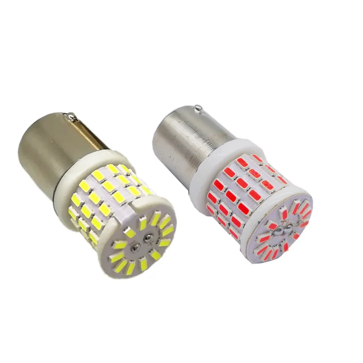  1157 1156 3014 чип BA15S P21W S25 BAY15D P21/5 Вт Светодиодная лампа 12-24 В красный 57Smd Светодиодные Автомобильные стробоскопические тормозные лампы задний