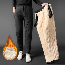 wholesale hiking camping thermal fur sweatpants casual warm soft cotton trousers wind jogger men fleece pants