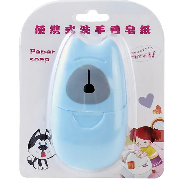 50pcs mini box Portable mini hand soap paper travel outdoor disposable soap paper travel supplies soap sheet