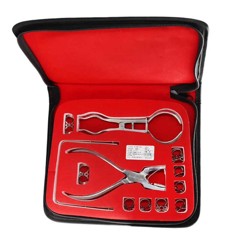 Full Medical Dental Rubber Dam Hole Puncher set Clamps Forceps Frame Punch Stainless steel Dental Rubber Dam Clamps
