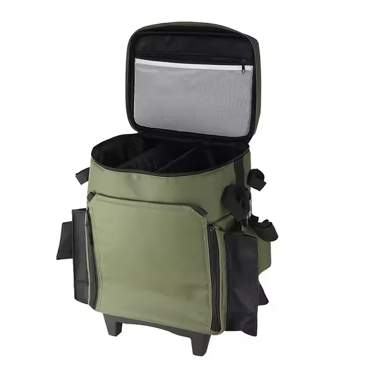 Fishing Rolling Tackle Bags plastic transporting box bags portable wheeled trolley large fly fishing gear backpack