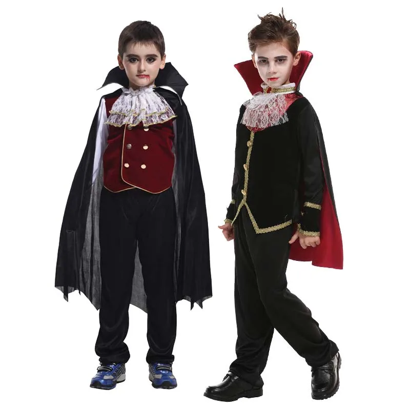 Kids Halloween Party Favors Boy Deluxe Set Prince of Darkness Victorian Vampire Child Costume ZBHC-023