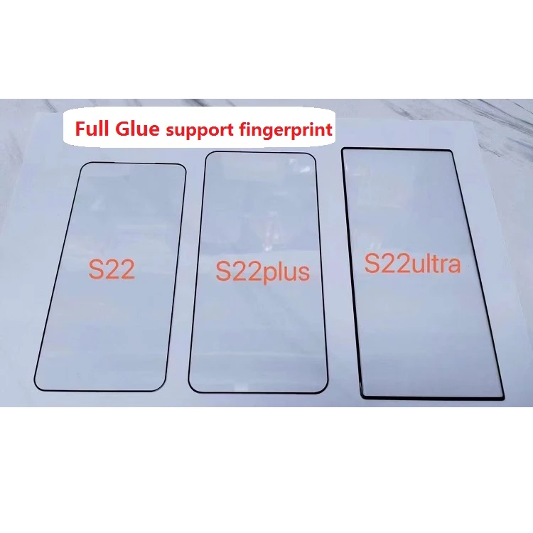 Full Glue 9h Support Fingerprint 3d Curved Tempered Glass Film Screen Protector For Samsung S23 Ultra S22 S22 Plus S22 Ultra