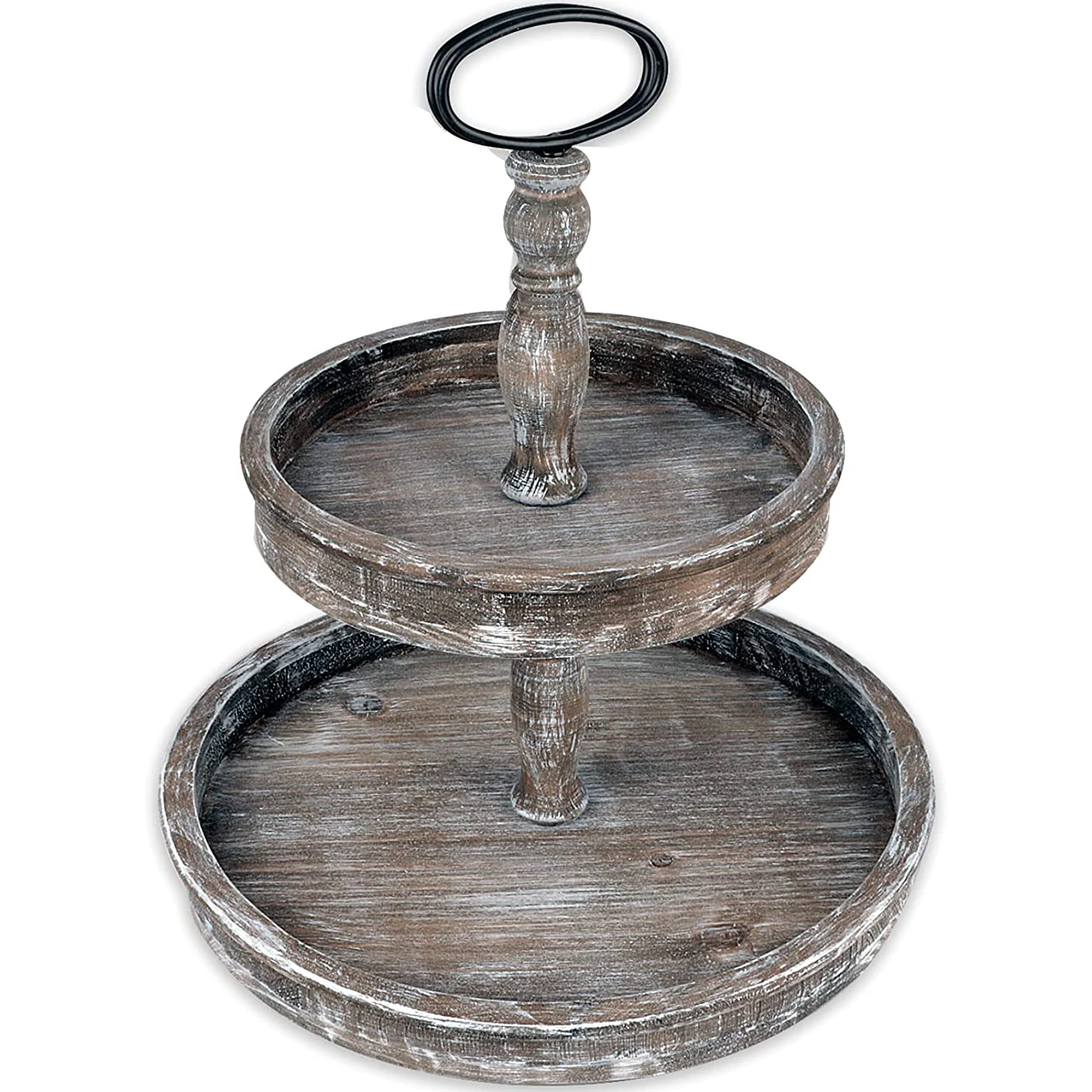 Фермерский деревянный двухуровневый сервировочный поднос, деревянный двухуровневый поднос для тортов, кексов, десертов для кухни, столовой, столешницы