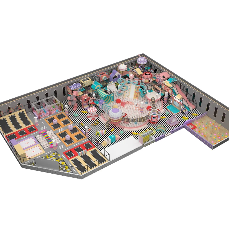 Adult Children Sand Indoor Amusement Playground Equipment Trampoline Park International Kid Large Indoor Playground