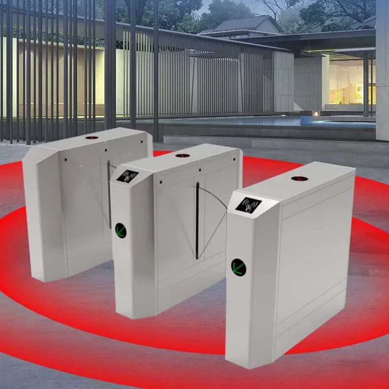 Fingerprint Access Control Flap Barrier Building Counter Entrance Exit Turnstile For Ticket Management System