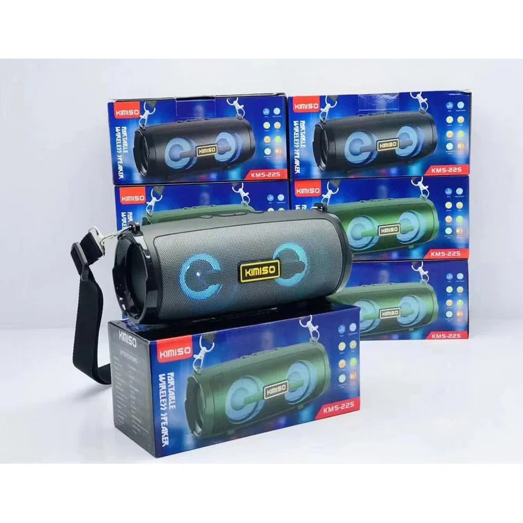 KIMISO KMS-225 Wireless Speaker Support USB TF CARD FM RADIO TWS Subwoofer Speaker With Cool Light