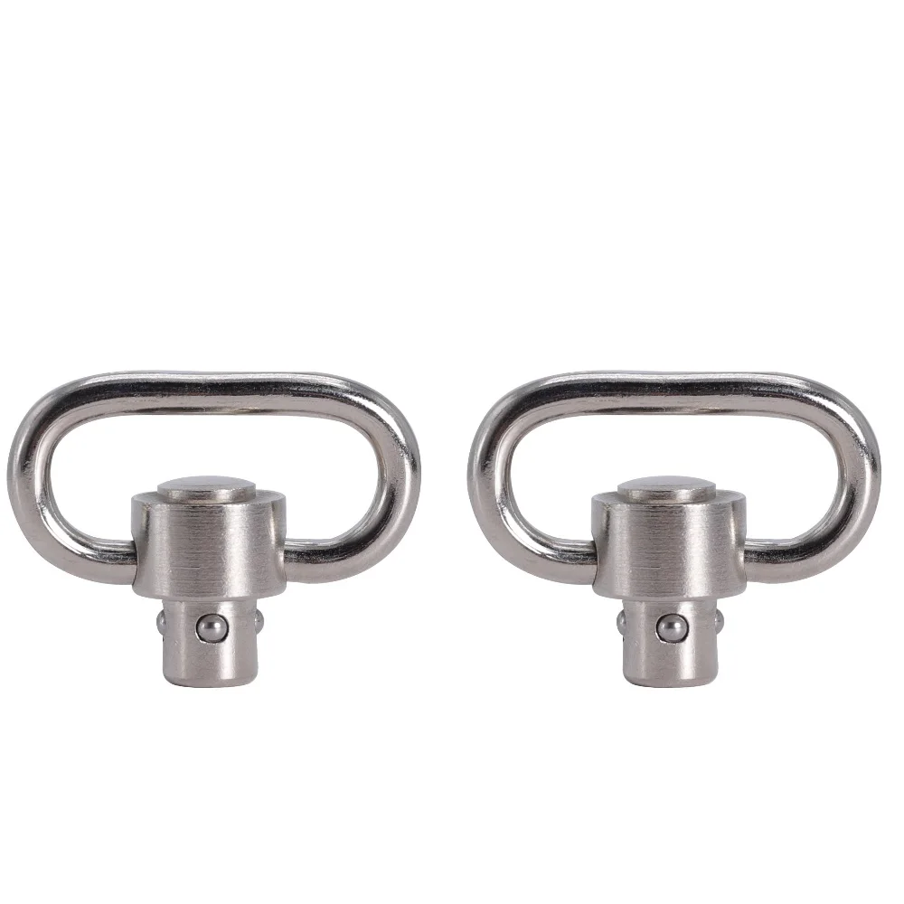 Aplus 2-pack 1.25 Inch Silver Push Button Quick Release Detachable Sling Swivels Mount for sling belt