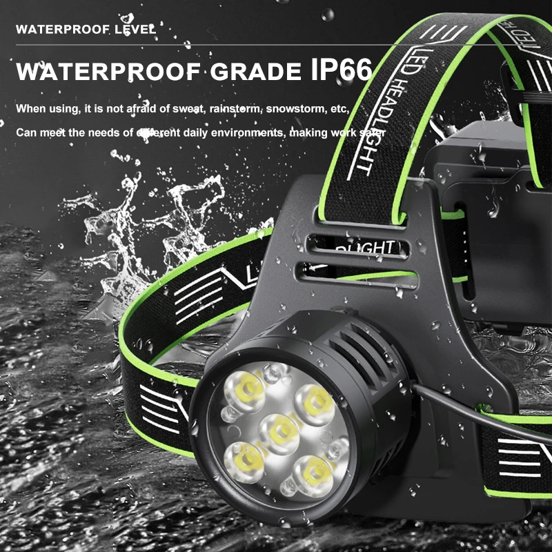 Cross-border led headlight strong charging usb outdoor night fishing long shot flashlight high light headwear mine lamp
