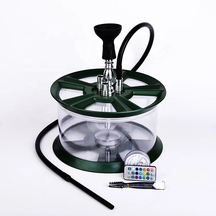 new design acrylic wheel hub Felgen shisha with LED Rims hookah