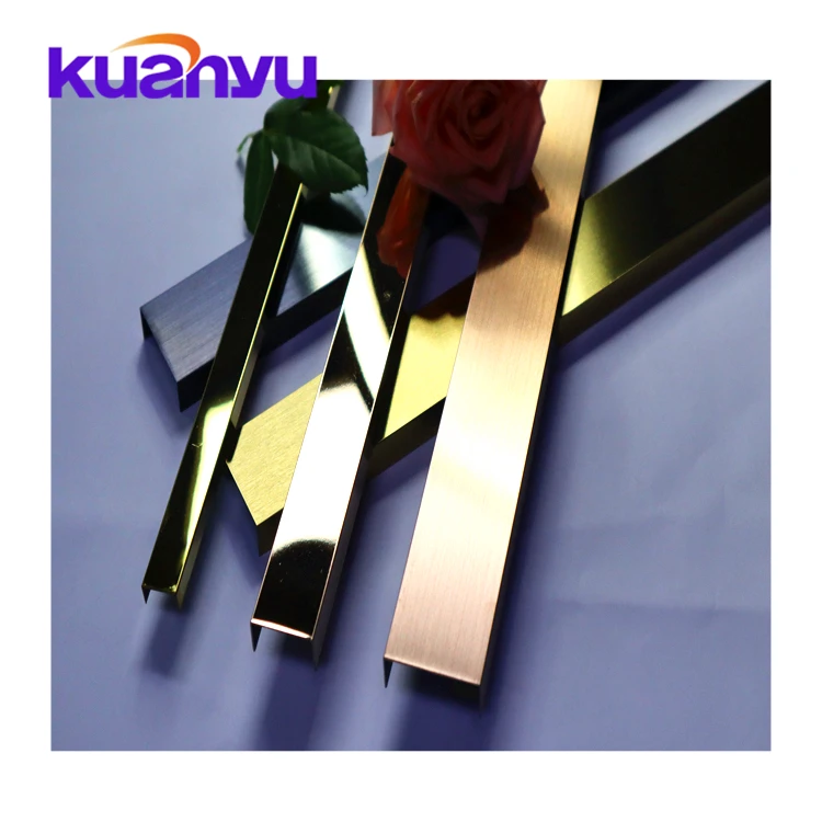 Stainless Steel Tile Trims Sus201 Sus304 Wall Tile Corner Edge Tile Trim For Washroom Walls Strip