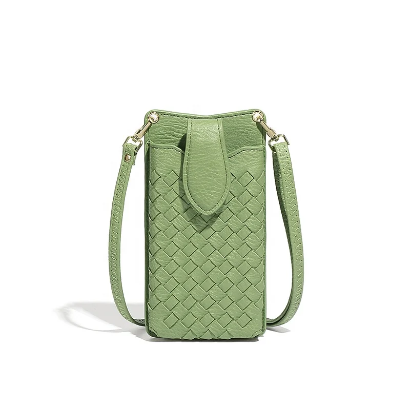 Simple Fashion Shoulder Mini New PU Woven Bag Handbag  Popular Texture Versatile Crossbody Bag