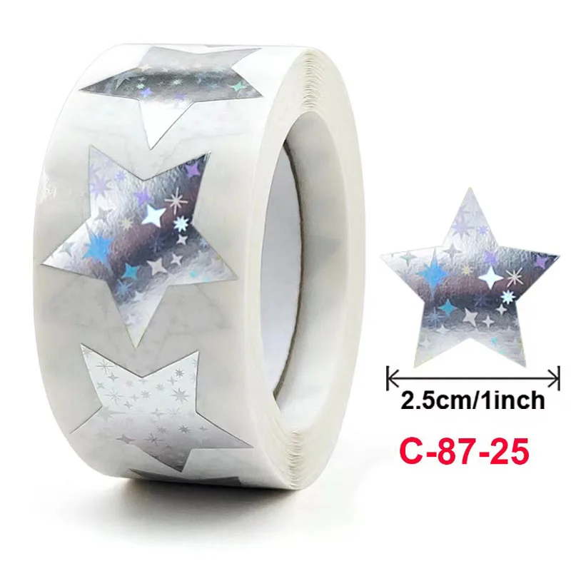 500pcs Order Color laser Paper Blank Sticker Gift Star Self-adhensive Stickers Decorative Envelope Seal Sticker