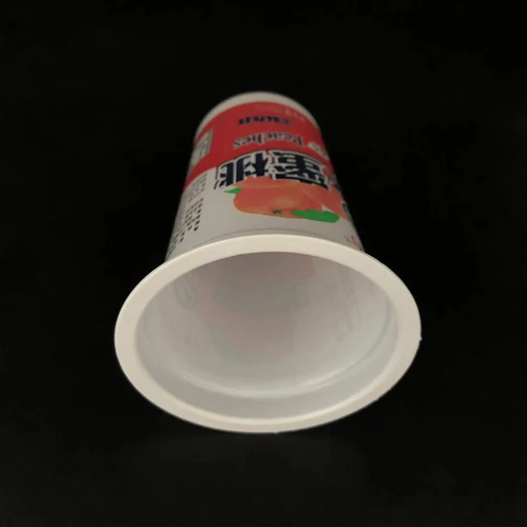 330ml 350ml Plastic yogurt cup juice beverage cup with aluminium foil heat seal lid
