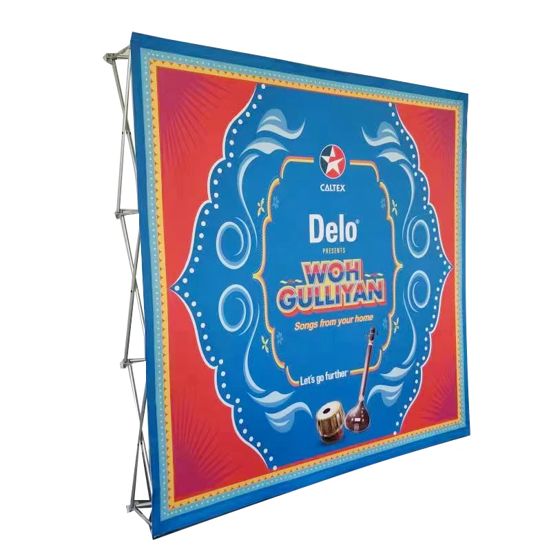 Wholesale Aluminum Fabric Trade Show Backdrop Pop Up Display Stand With Graphics