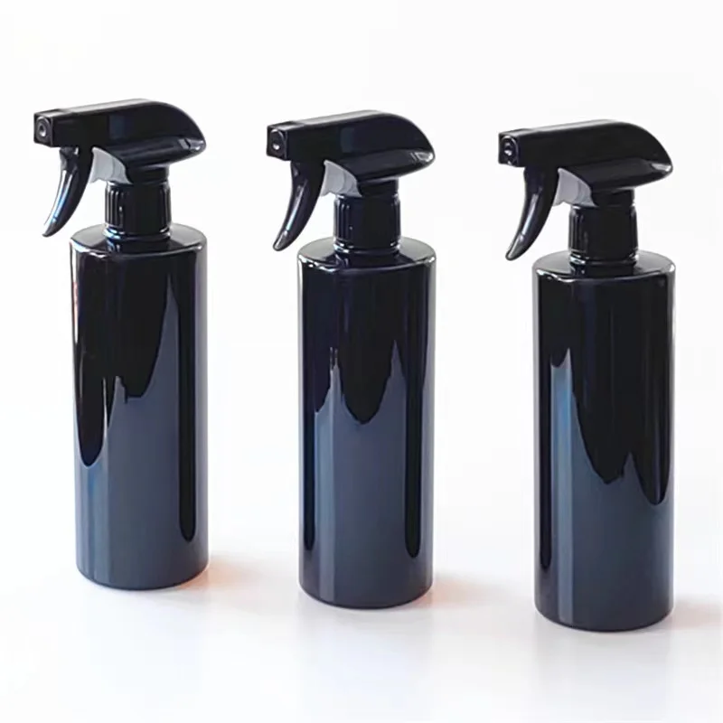 Wholesale 500ml 17 oz PET Black Spray reusable car cleaning spray trigger plastic bottle