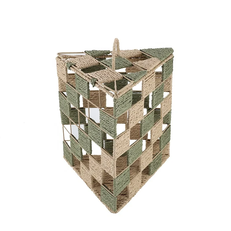 Hand-woven rattan rope water grass paper rope storage basket