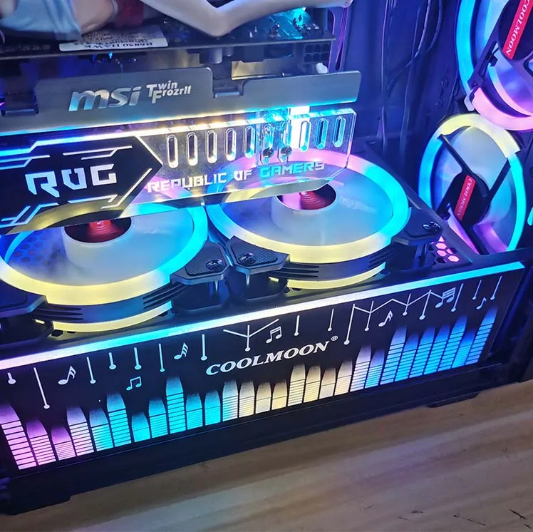 COOLMOON gaming Computer 120mm RGB Cooling Fans for PC Case Plastic CPU Cooler with 4-Pin Controller Certified for PC Computer