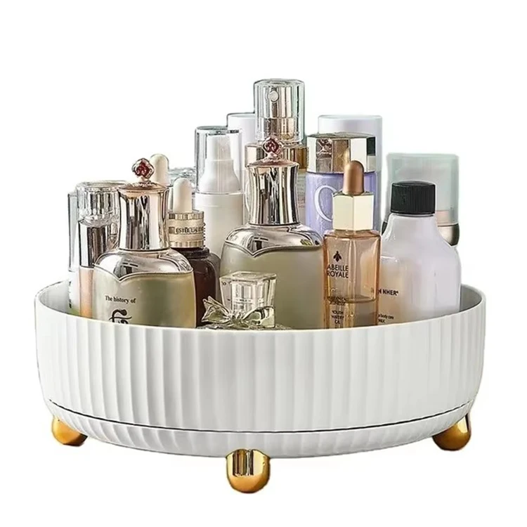 Makeup Perfume Organizer, 360 Degree Rotating Lazy Susan Cosmetic Desk Storage Rack Display Case Round Tray for your Jewelry