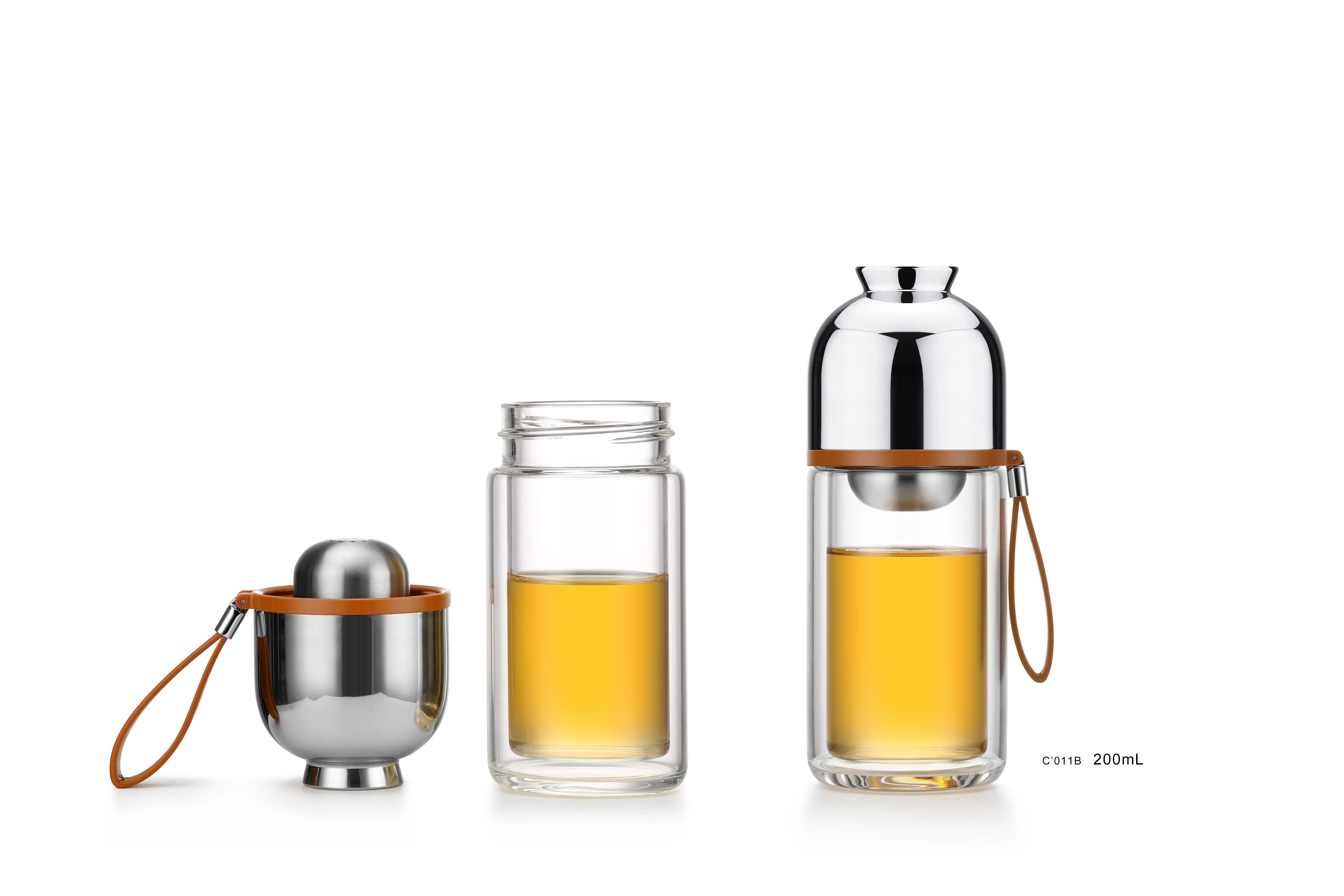 Samadoyo Fashionable Custom Eco-Friendly Portable Separating Double Walled Glass Water Bottle Tea Cup with Magnetic Filter