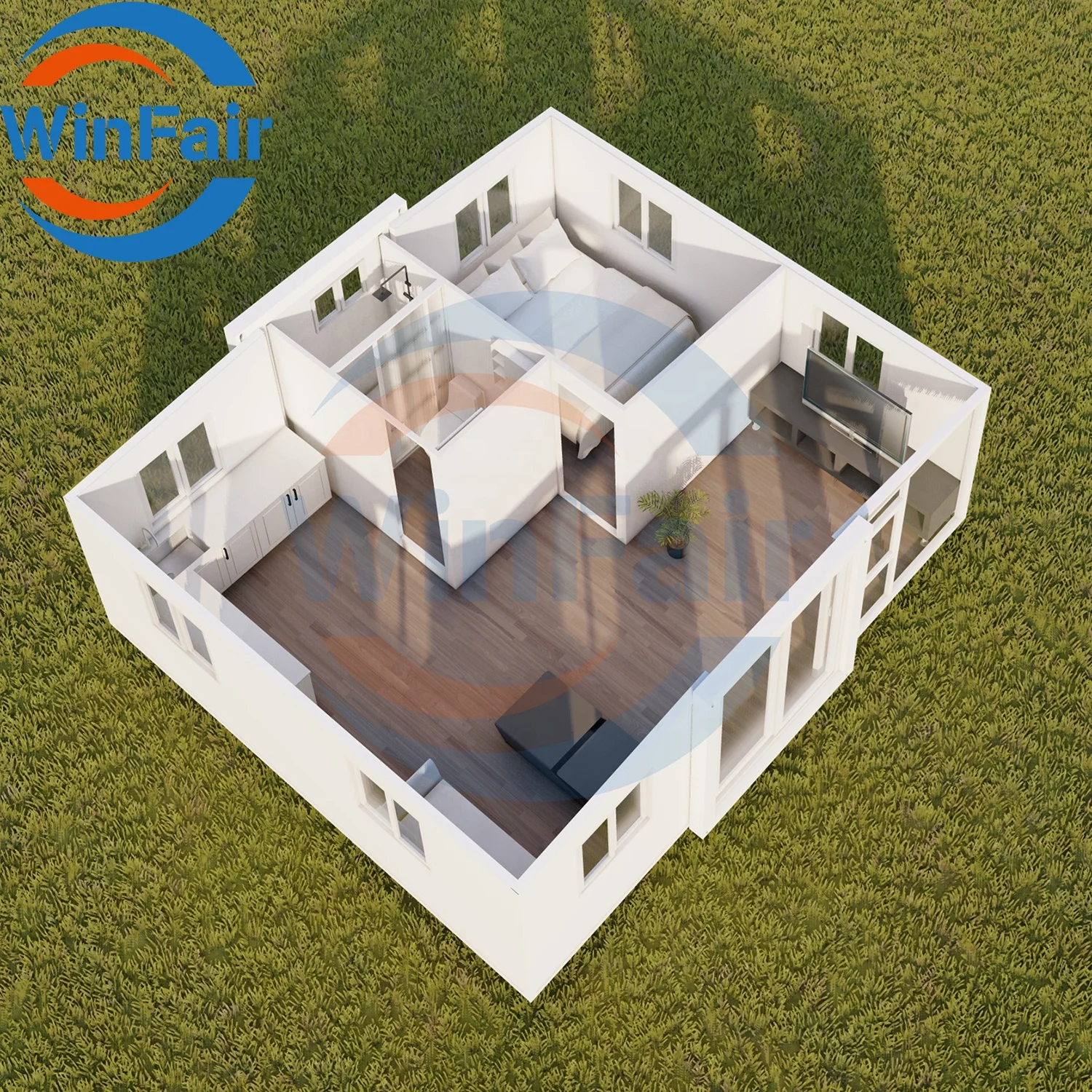 WinFair Luxury Homes Villas Prefab Portable Prefabricated Expandable Houses Modern Luxury Design Container House 1 Bedroom