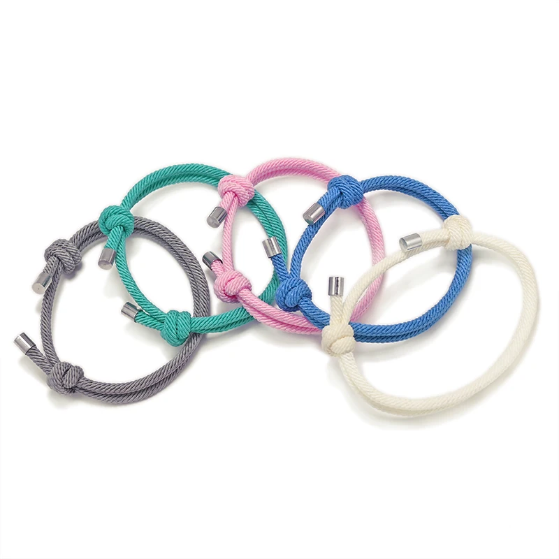 CCC001 20 Kinds of Colordouble Twill Rope Bracelet  Lucky Friendship Bracelet Double Knot Adjustable Hand Made Bangle