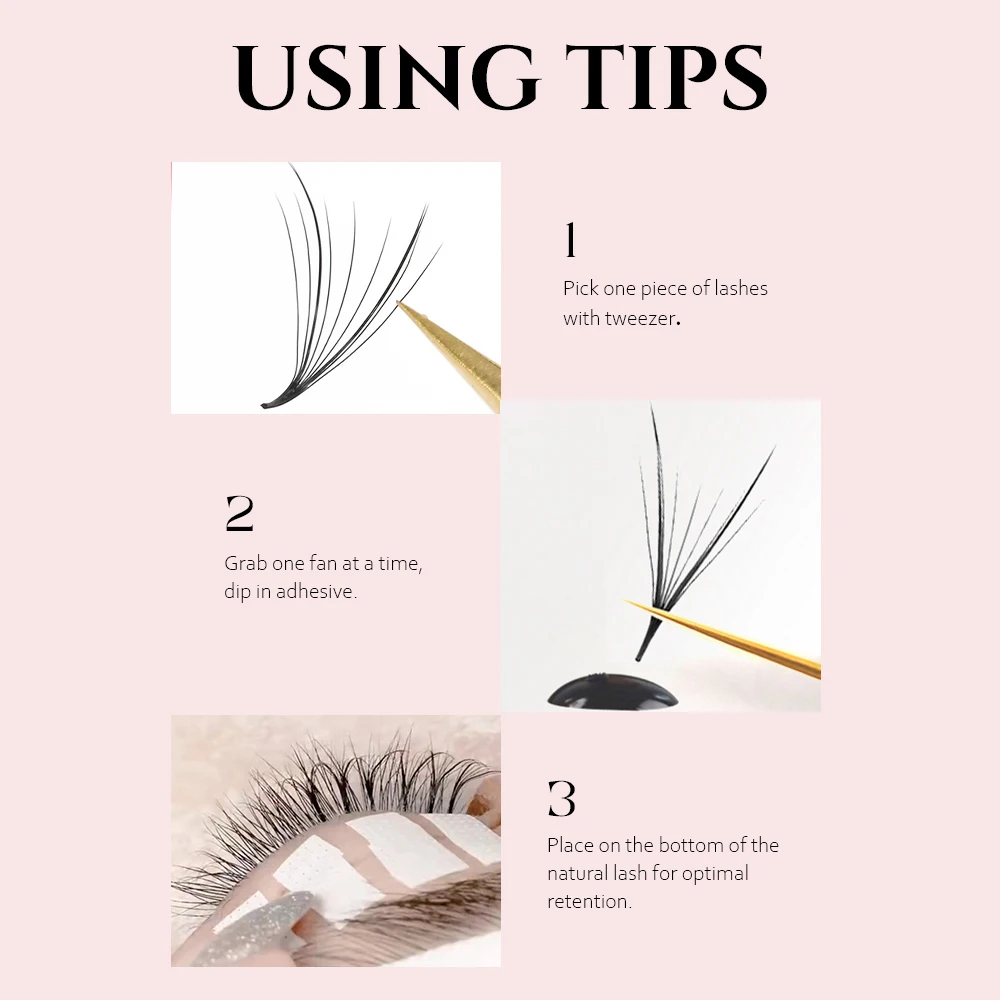 Gollee Cute Volume Matte Black Dark Fluffy Lash Extensions Fans Lash Tech Pre Made Lash Extension Fans J Curl Eyelash Extensions