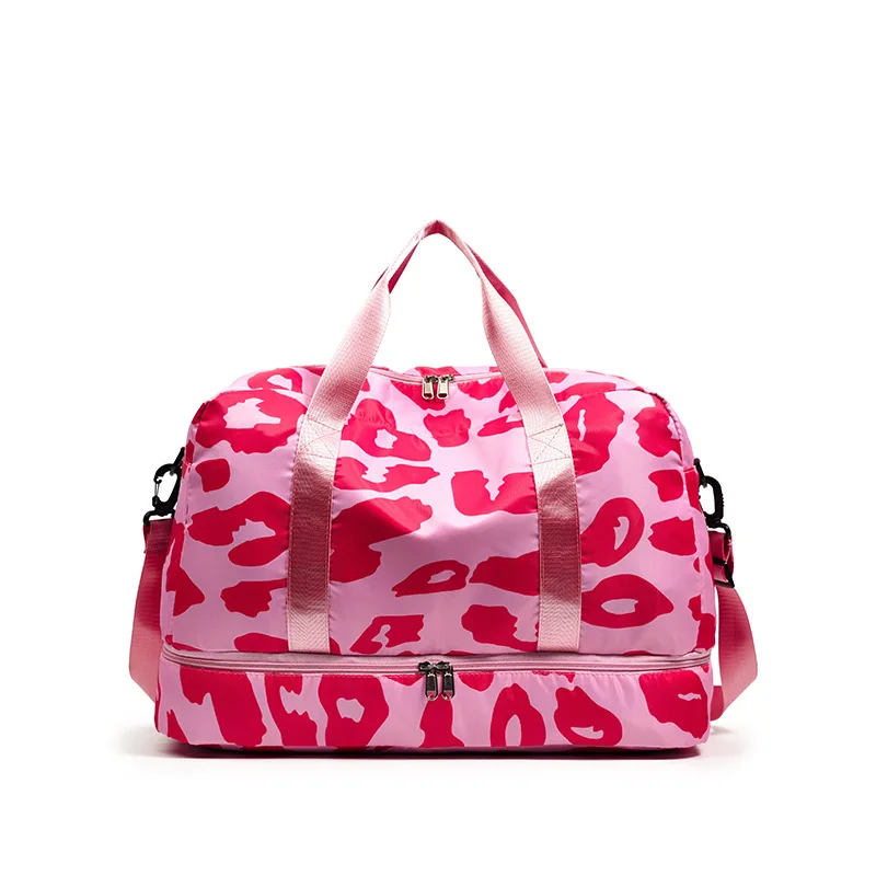 Fashion Cow Pattern Printed Large Capacity Travel Bag Unisex Portable Nylon Fitness Bag Sports Hand Bag