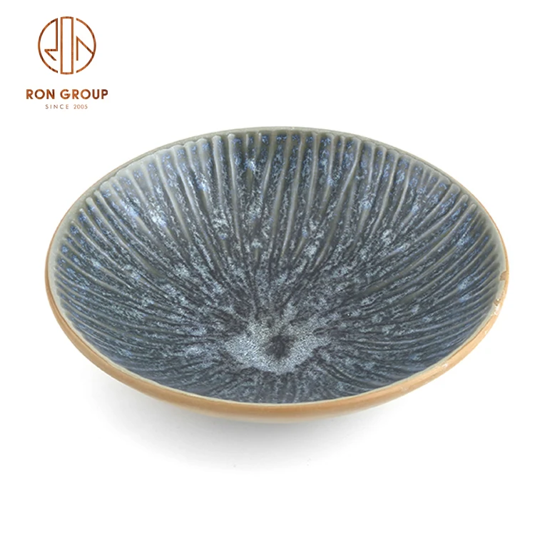 wholesale hotel restaurant tableware blue rock porcelain dinner bowl dishes restaurant ceramic soup plates