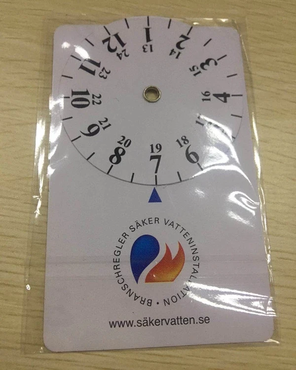 Low Moq 350gram Heavy Duty Cardboard Parking Meter Disc Timer