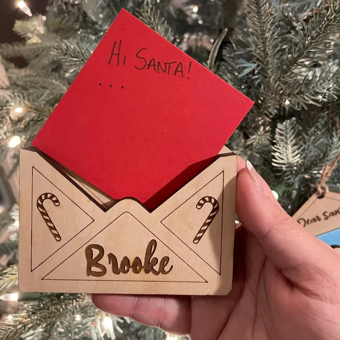 2025 2024 Wooden Christmas Gift Santa list ornament Dear Santa Ornament Santa magic Letter Envelope