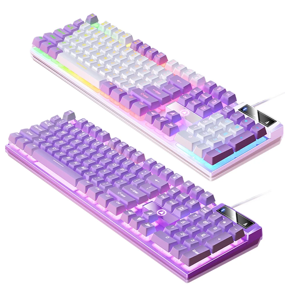 Backlight 104 key Mechanical Feel Gaming Keyboard Floating Keycap Dual Luminous Gaming Keyboard USB Wired Keyboards