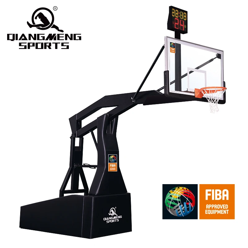 Fiba стандартная электро-гидравлическая баскетбольная подставка для соревнований портативное подвижное баскетбольное кольцо