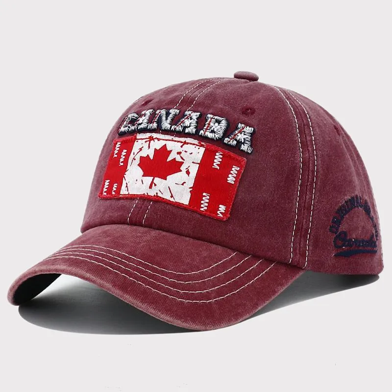 YJL Wholesale Canadian Flag Embroidery Outdoor Breathable Sunscreen Hats Caps Sports Caps Baseball Caps For Man