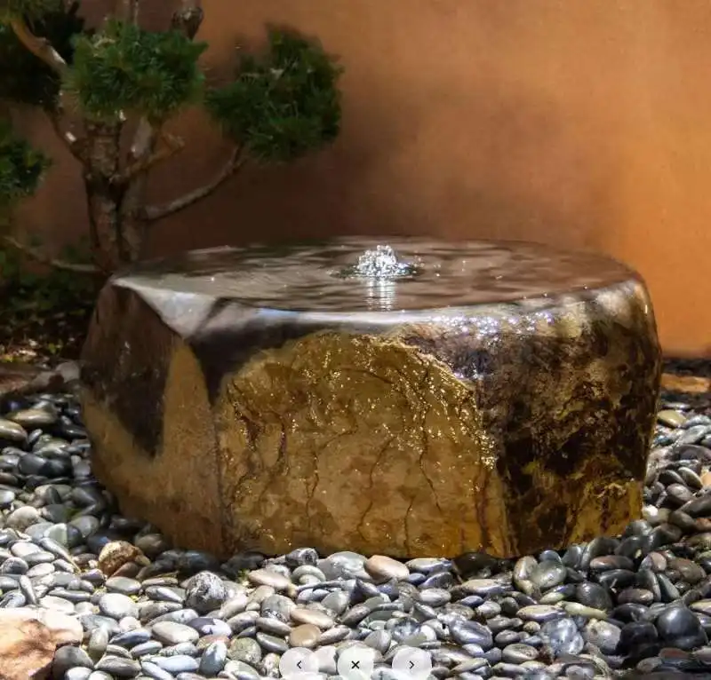 Outdoor Garden Basalt Pillar Stone Corner Water Feature Fountains