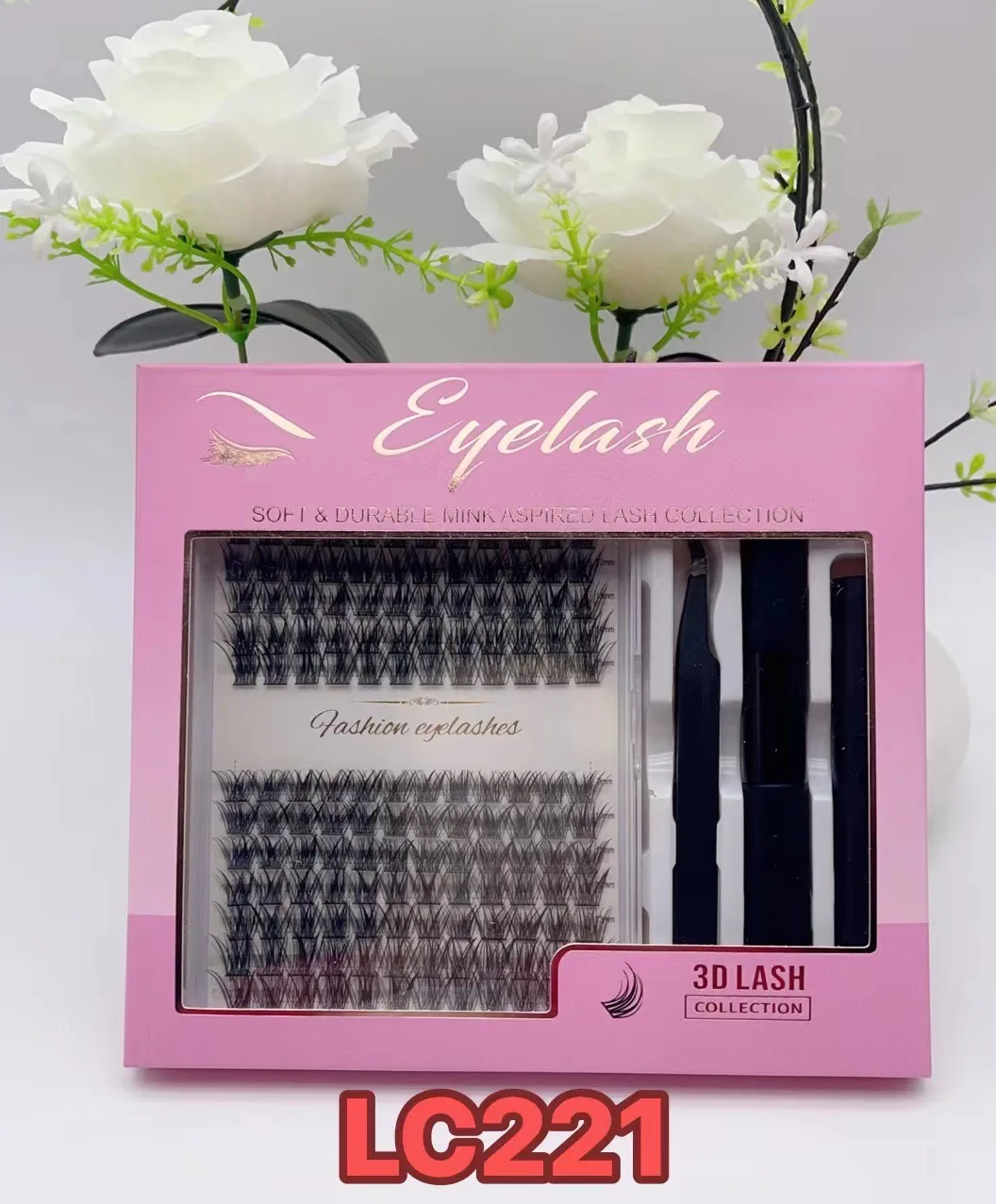 Wholesale glue-based individual lash clusters eyelash diy lash extension Fan 30d 40d 50d Pre-cut segment cluster lashes