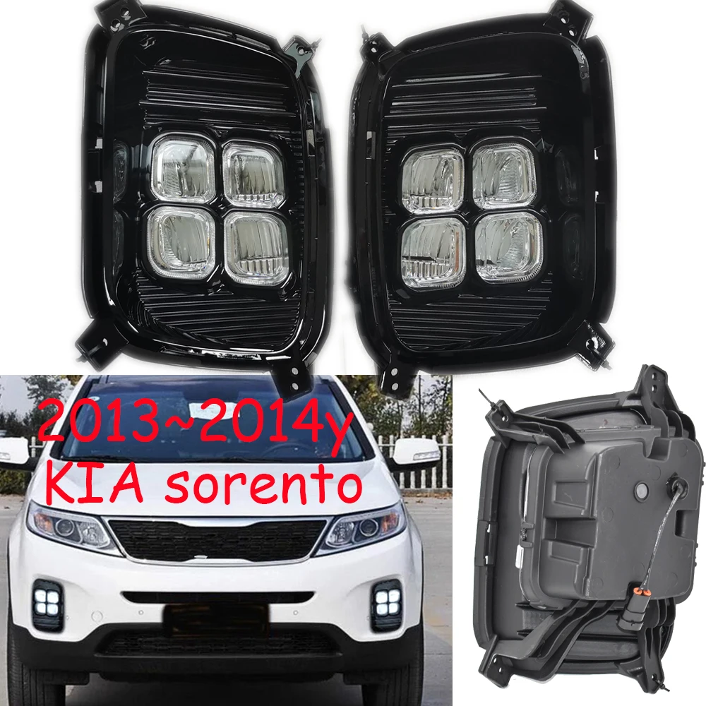 Автомобильный бампер фары для 2013 ~ 2014y KIA sorento дневные огни DRL автомобильные аксессуары светодиодные фары Противотуманные фары