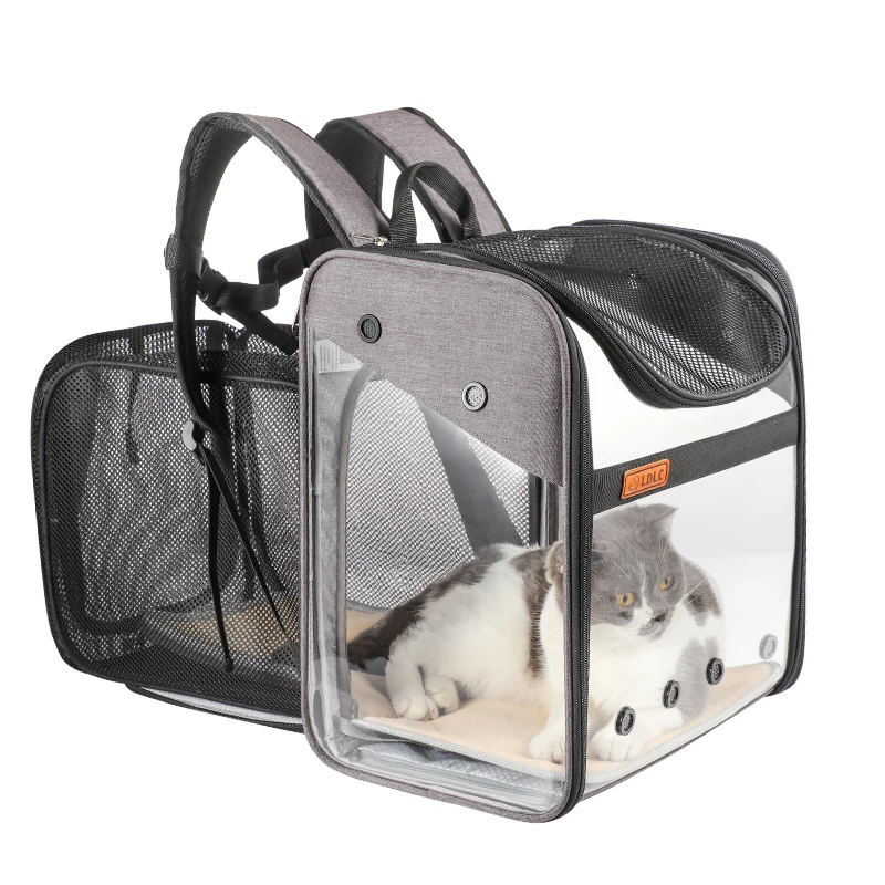 new design clear PVC breathable backpack expandable cat carrier