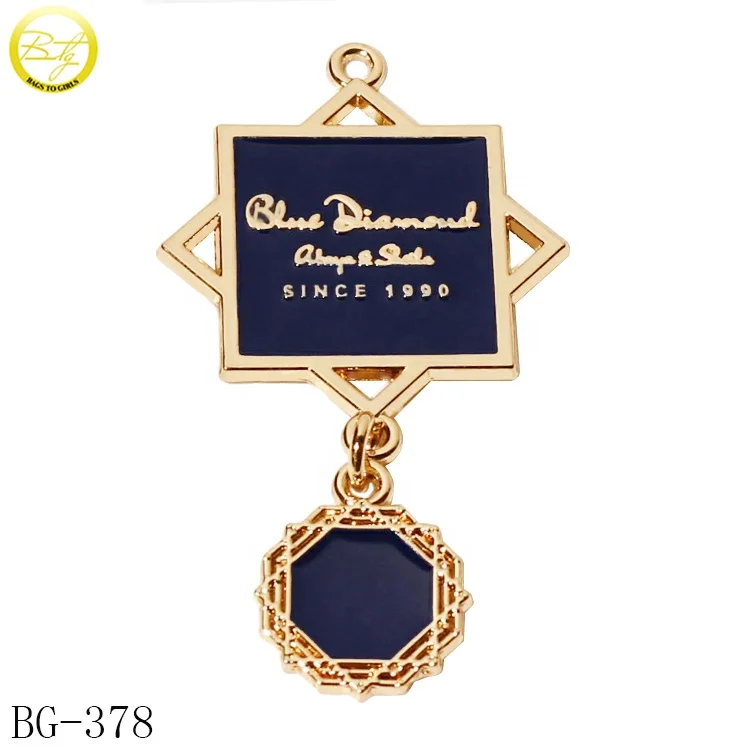 New vintage scarf accessory gold chain tags clothing metal brand plates sewing alloy logo label for hijab